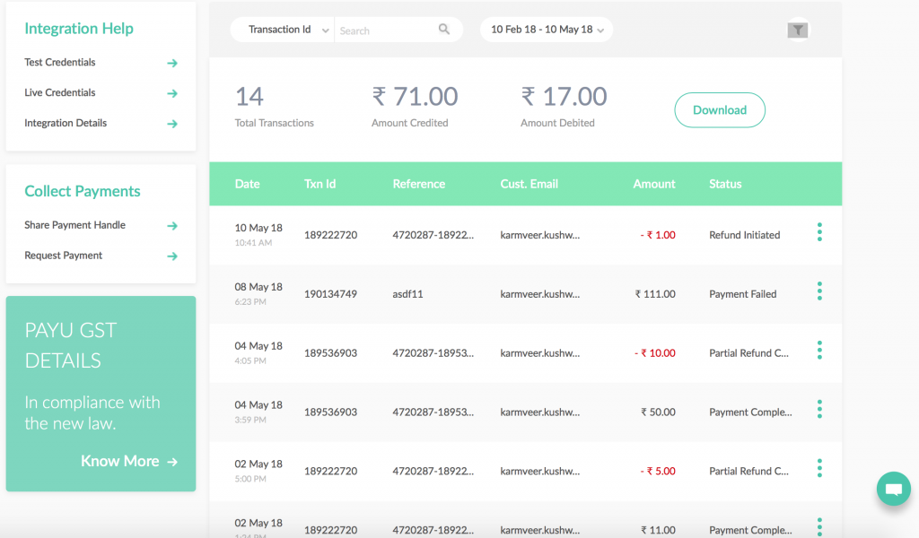 Online_Payment_Solution_PayUmoney_Dashboard